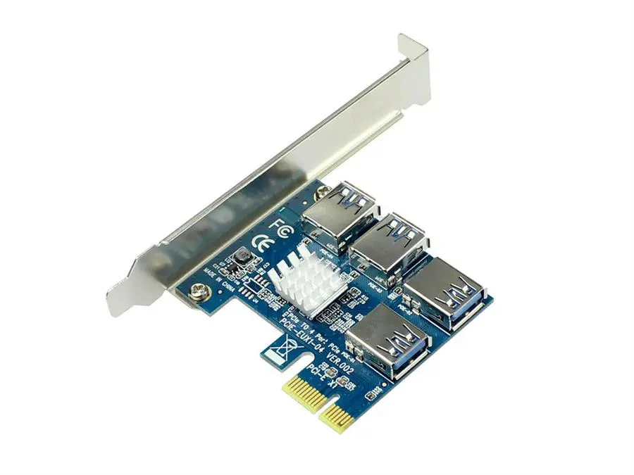 Placa PCIe a 4 puertos Usb 3.0 Nisuta para riser minería-2.webp