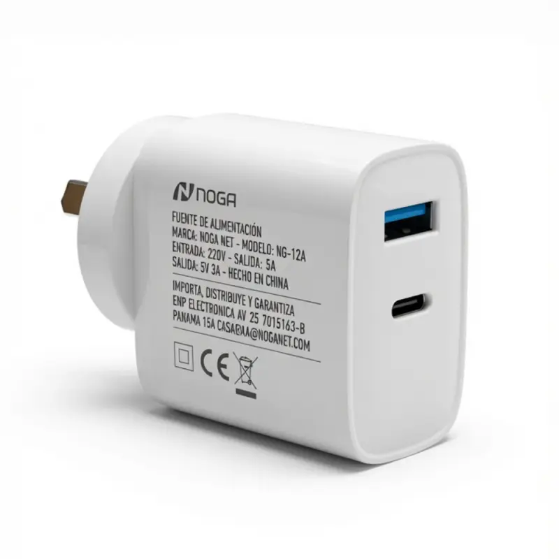 Cargador usb c carga rápida Noga NGA-126 45W blanco usb-2.webp
