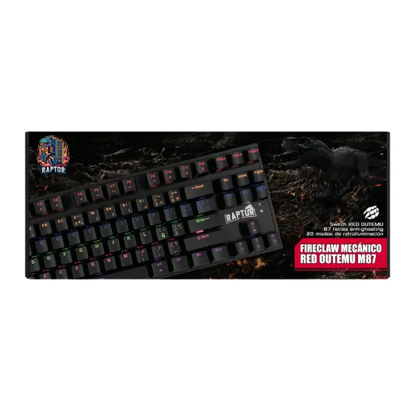 Teclado Gamer Raptor Fireclaw M87 Mecanico Switch Red Outemu-4.webp