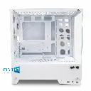 Gabinete Raptor Thunder Strike blanco vidrio templado x2 Mid-Tower 1 cooler RGB lado.webp
