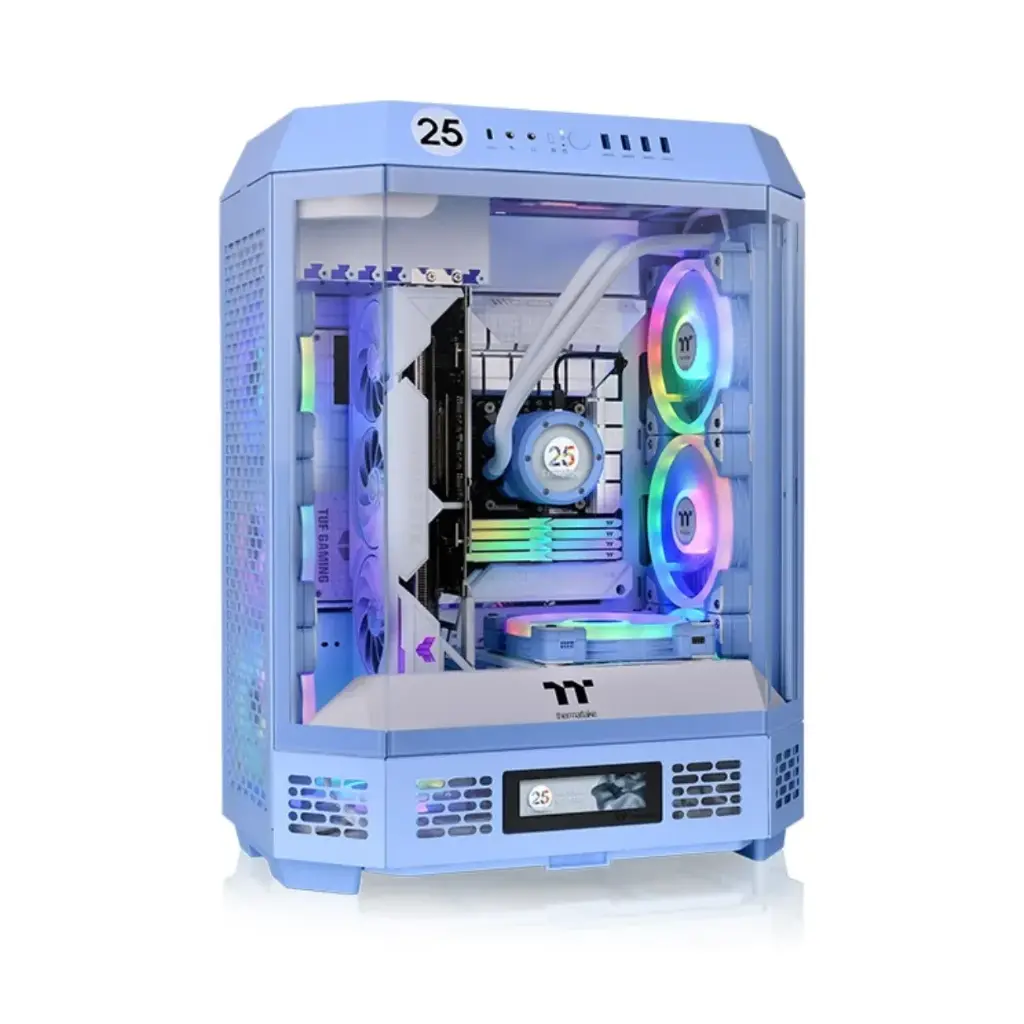 Gabinete Thermaltake The Tower 600 vidrio templado x3 Mid-Tower 2 coolers azul hortensia-2.webp