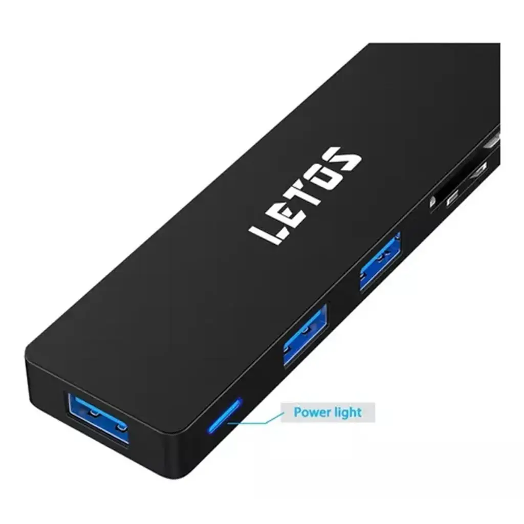 Hub docking multipuerto USB C 3.1 Letos USB 3.0 x 3 + MicroSD + SD-2.webp
