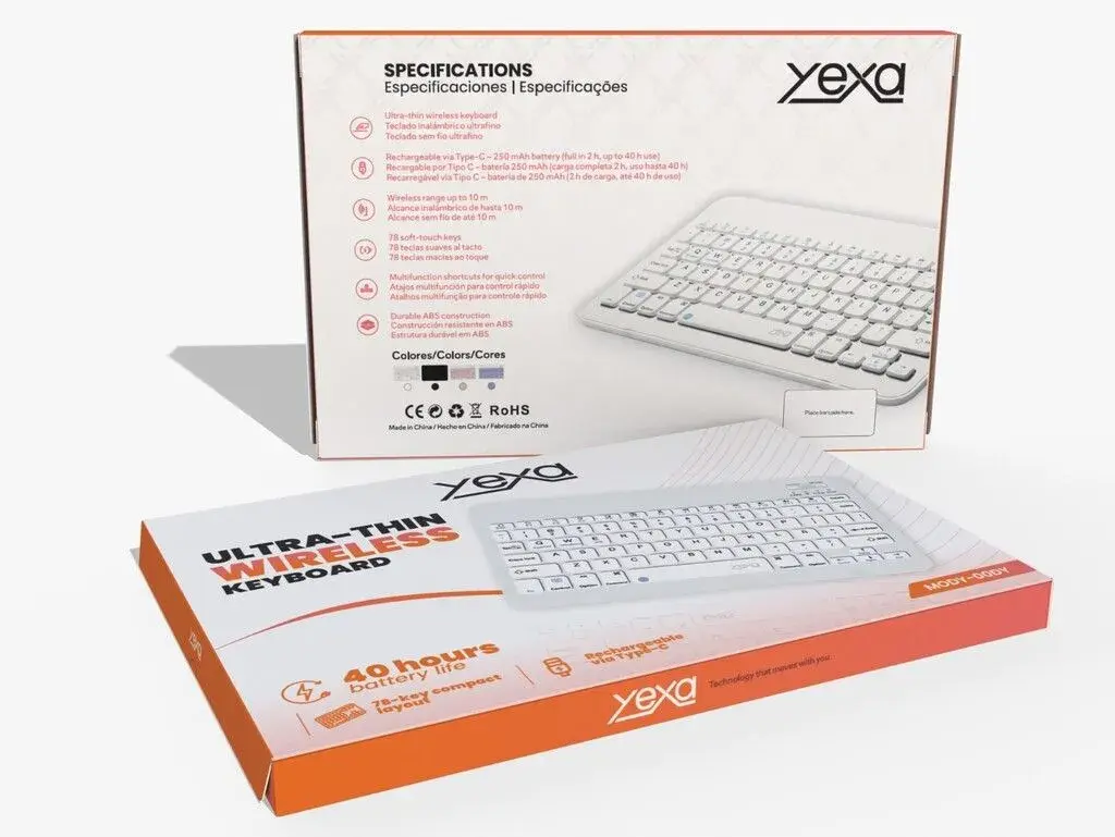Teclado slim bluetooth Xaea recargable blanco-2.webp
