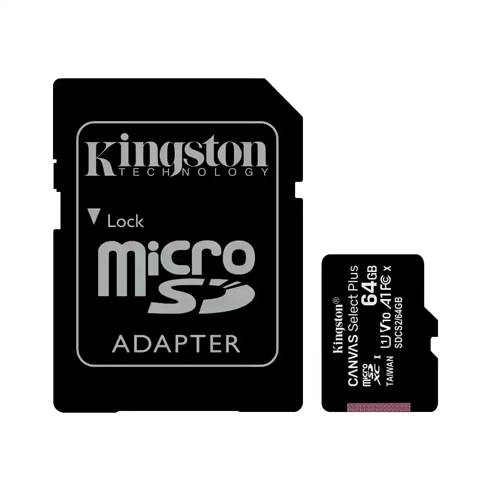 Additional Image 1: Memoria-MicroSD-XC-Kingston-64GB-C10-Canvas-Select-Plus-2.webp