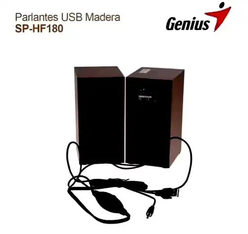 Additional Image 1: Parlante-Genius-2.0-USB-6W-Madera-c-control-de-volumen-2-1.webp