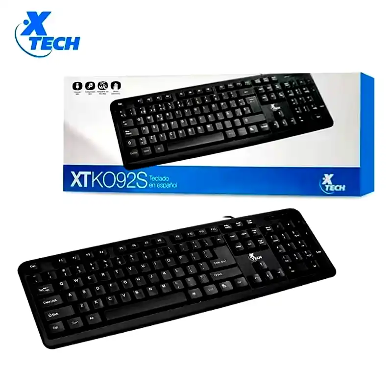 Additional Image 1: Teclado-Xtech-USB-Estandar-XTK-092S-2-1.webp