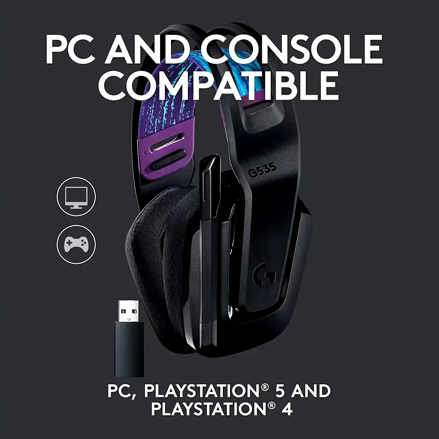 Additional Image 2: Auricular-Inalambrico-Logitech-G535-Lightspeed-negro-6.webp