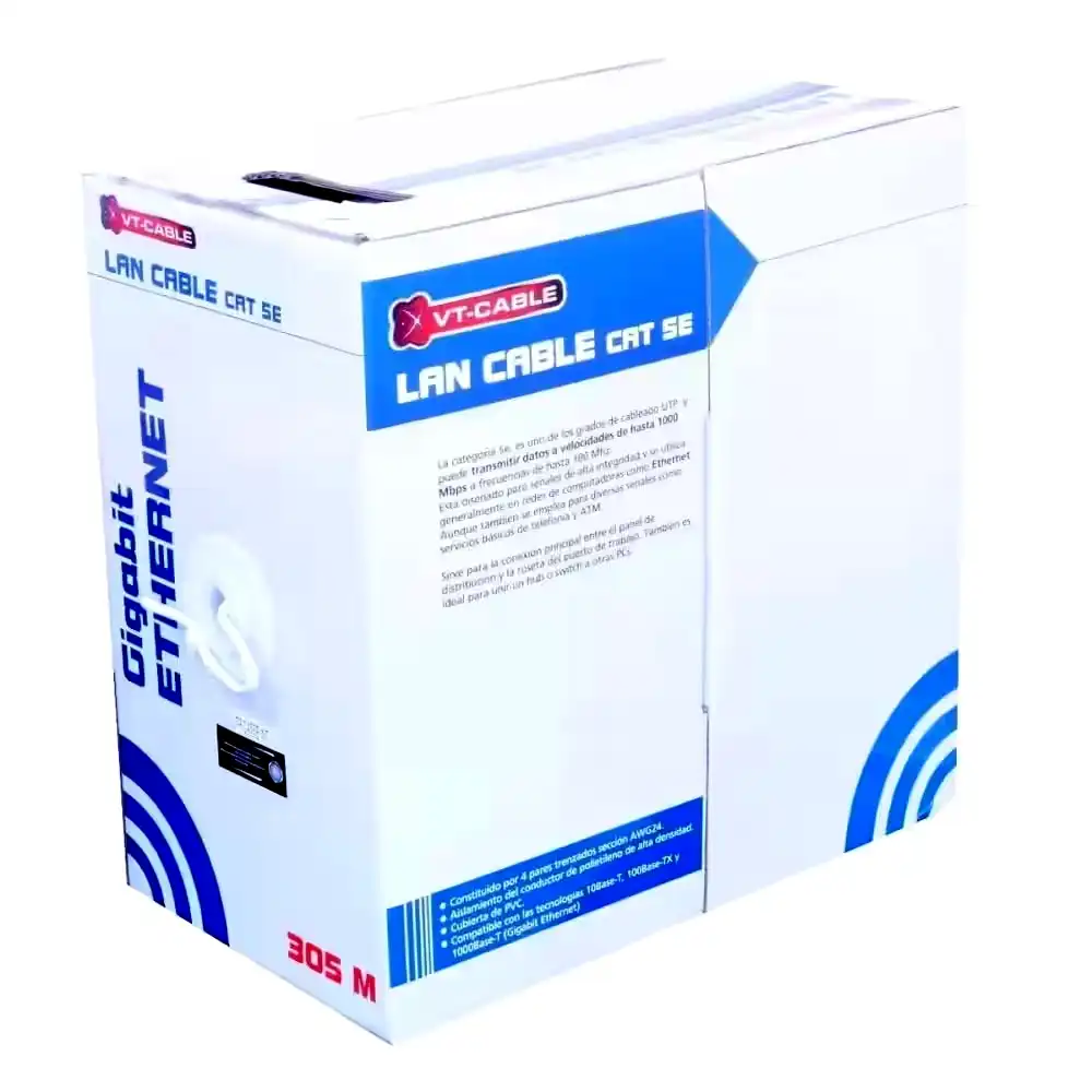 Additional Image 1: Cable-UTP-Cat-5E-VT-Cable-Bobina-305mts-Interior-1.webp