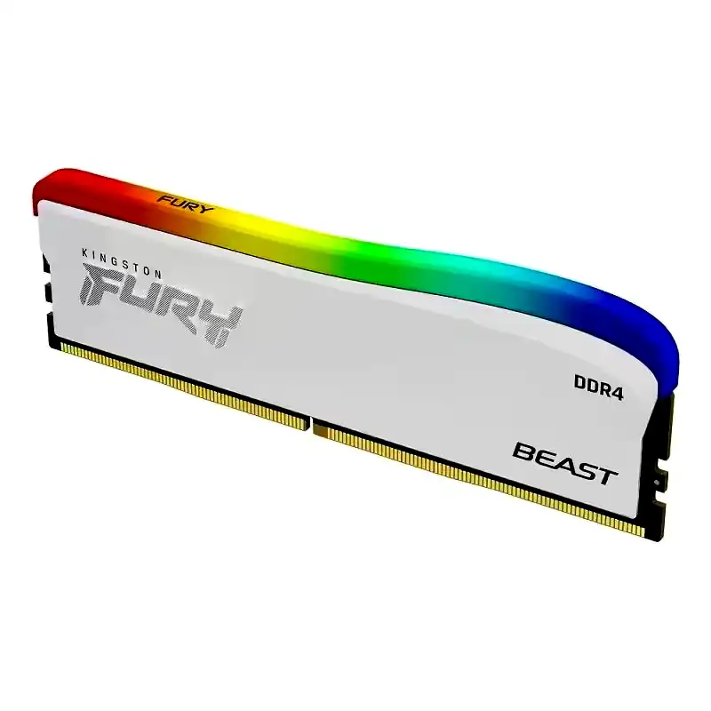 Additional Image 1: Memoria-Pc-Kingston-16GB-DDR4-3200MHz-Fury-Beast-blanca-RGB-CL16-3.webp