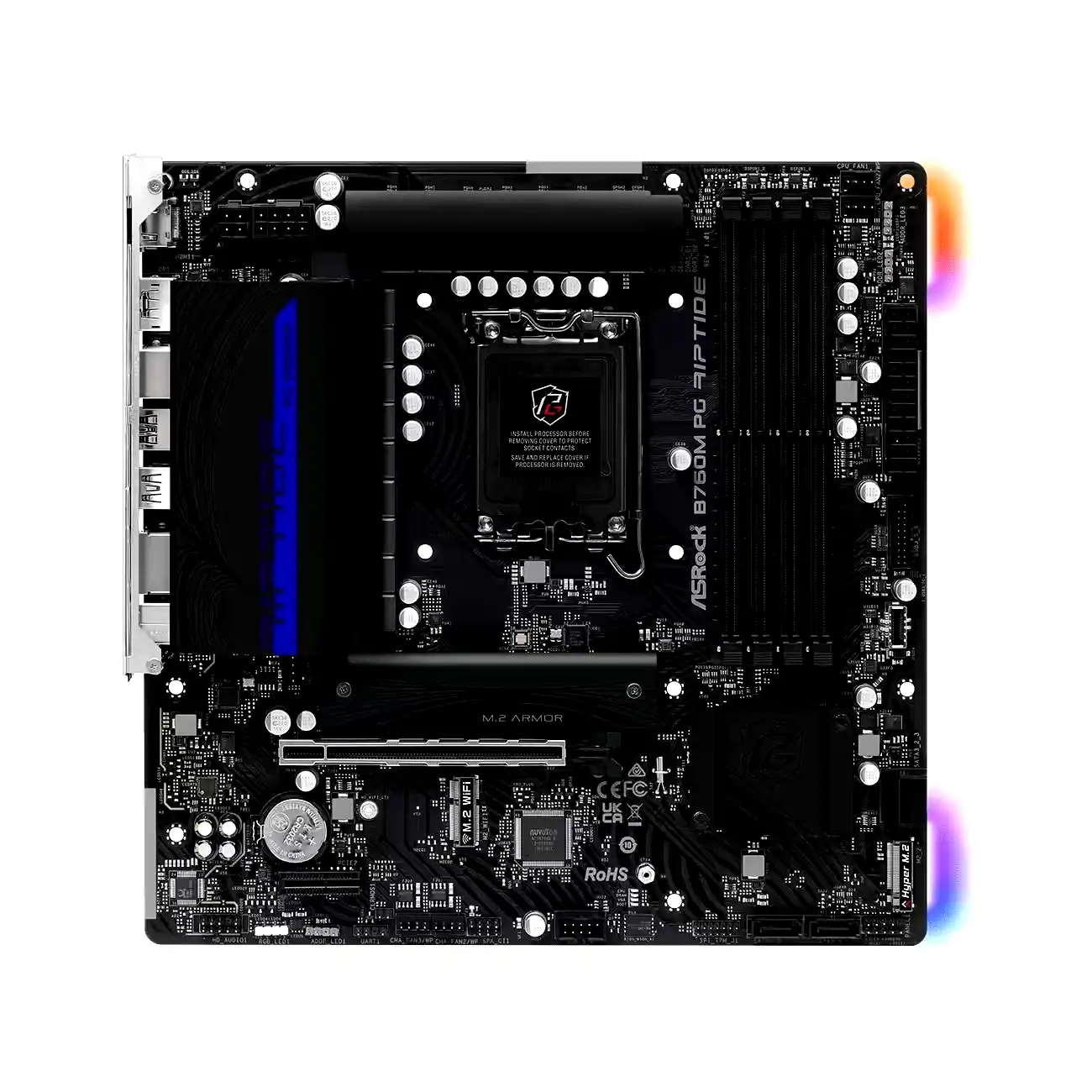 Additional Image 2: Placa-Madre-Asrock-B760M-Phantom-Gaming-Riptide-DDR5-s1700-2.webp