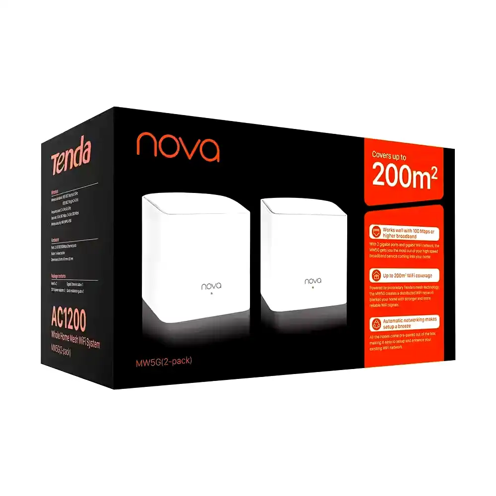 Additional Image 1: Router-Mesh-Tenda-MW5-pack-x2-Wifi-1200AC-doble-banda-2-Antenas-3.webp