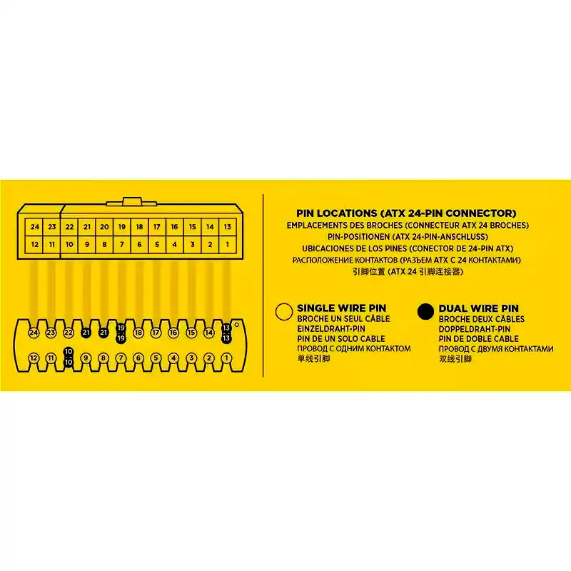 Additional Image 3: Cable-mallado-extension-para-mother-24-pines-Corsair-azul-negro-4.webp