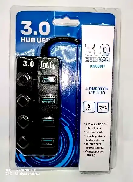 Additional Image 2: HUB-USB-3.0-de-4-Puertos-Int.co-c-interruptor-Int.co-KQ-008H-3.webp