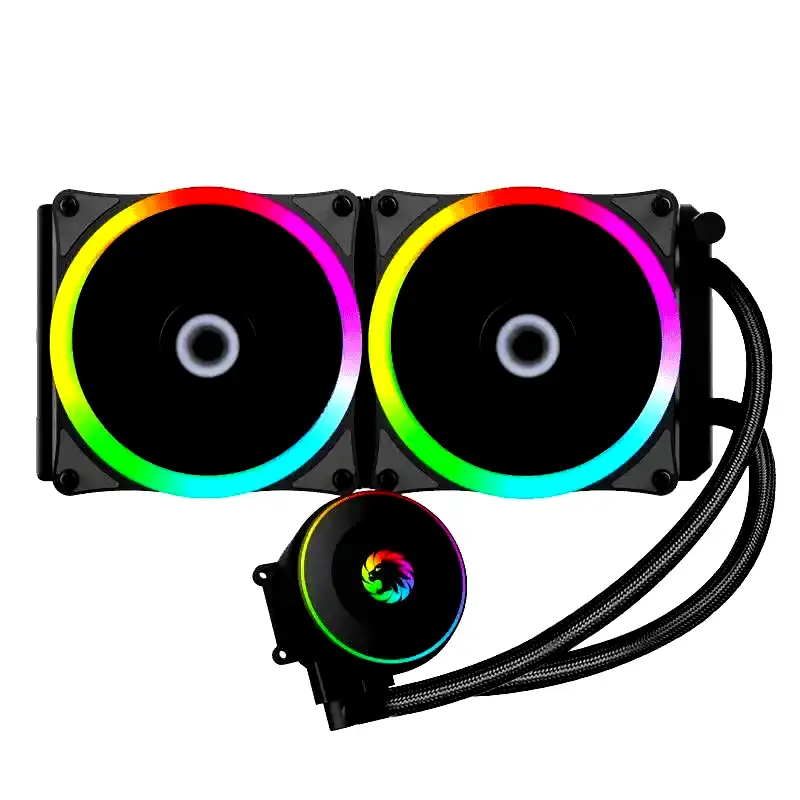 Additional Image 3: Watercooler-Gamemax-Iceberg-240-ARGB-rainbow-2.webp