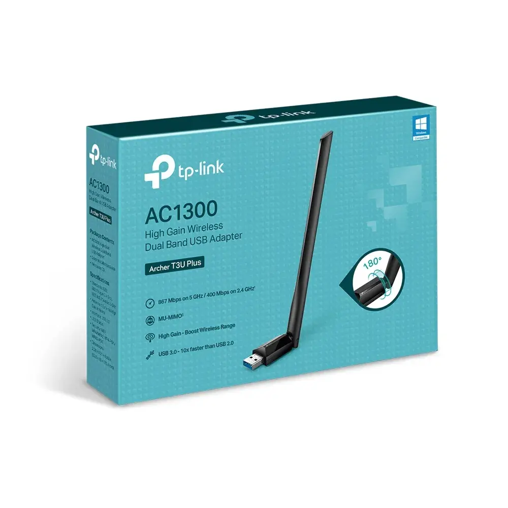 Placa de red USB Tp-Link Archer T3U Plus AC1300 Alta Potencia-2.webp