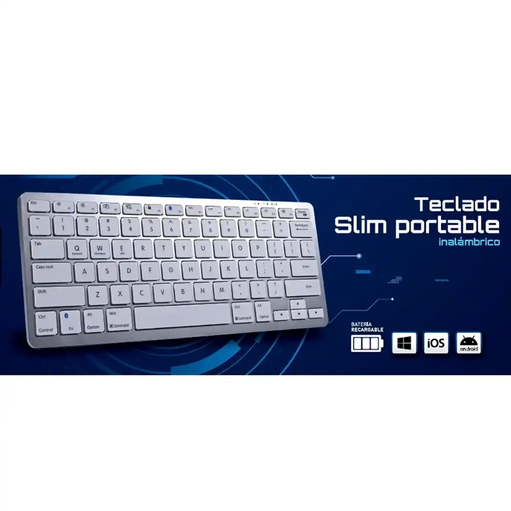 Teclado inalámbrico bluetooth Int.co aluminio slim recargable-2.webp