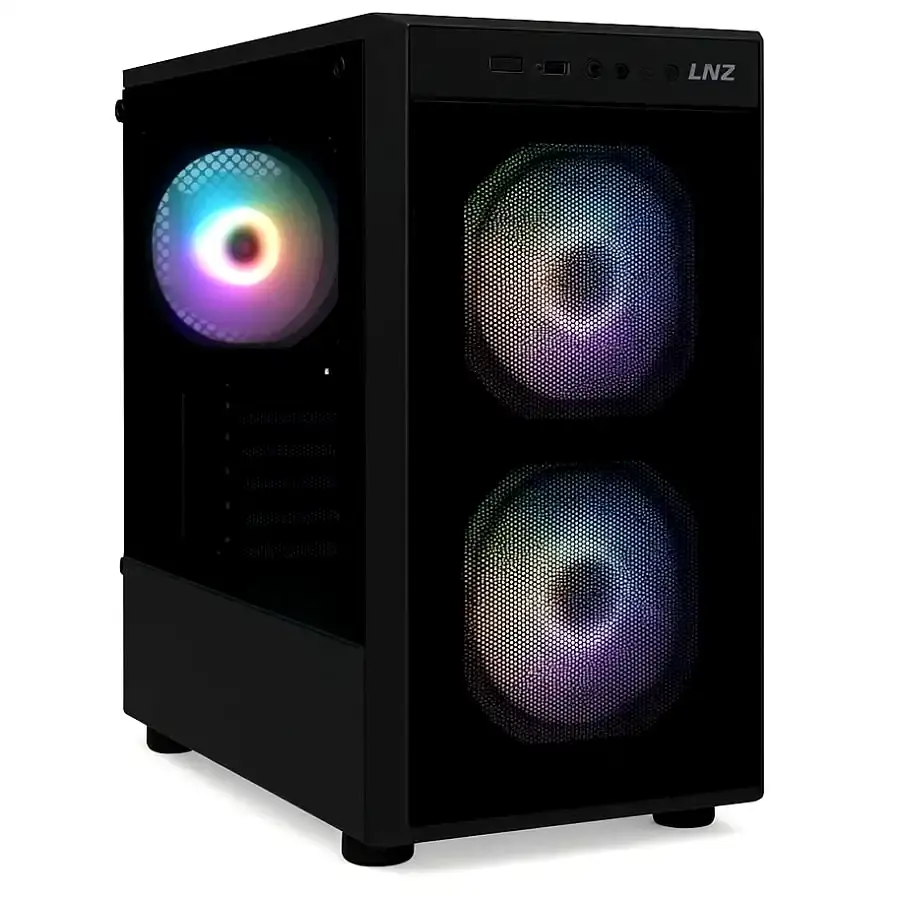 Gabinete LNZ M11 Mesh vidrio temp 3 cooler rainbow.webp