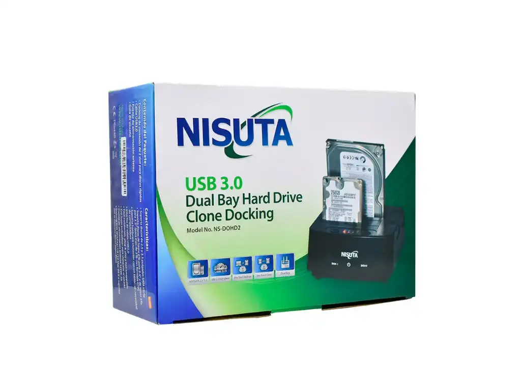 Clonador de discos 2.5 y 3.5 USB 3.0 docking Nisuta NSDOHD2-3.webp