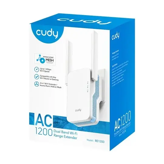 Extensor repetidor de rango inalámbrico Cudy Doble Banda AC1200-2.webp