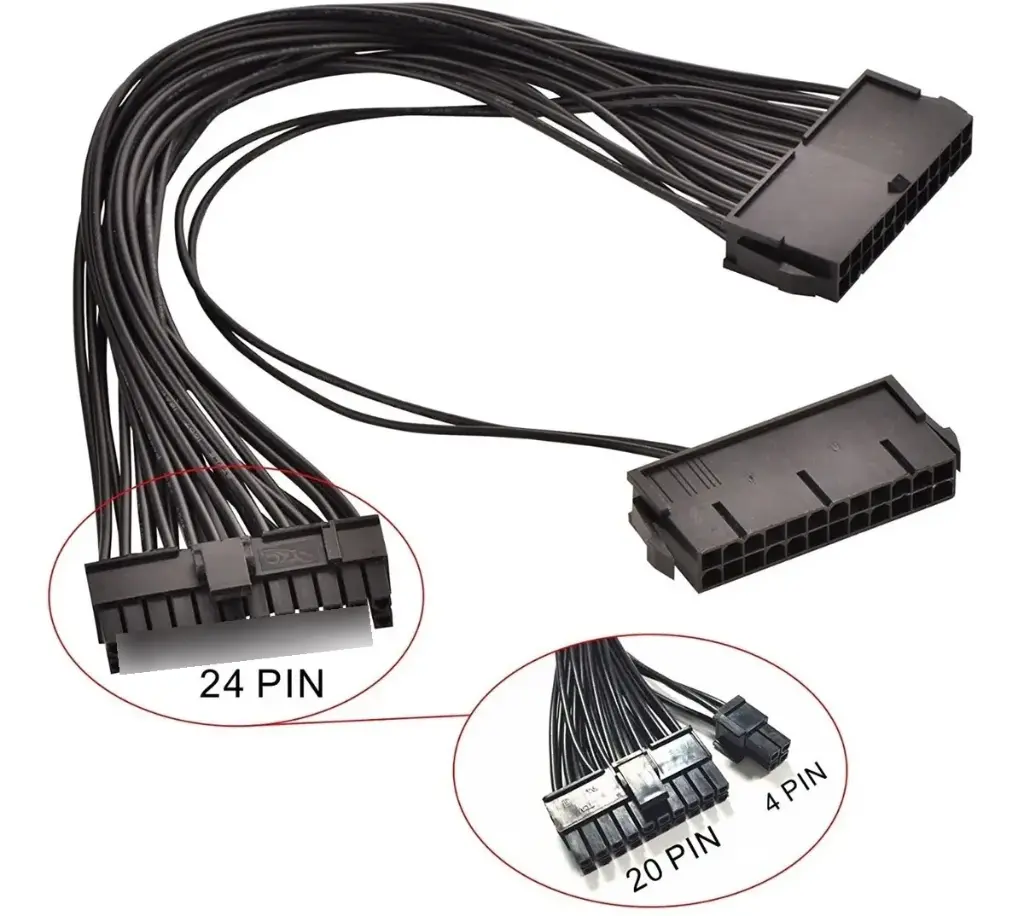 Cable adaptador splitter 2 fuentes (no addpsu) Nisuta sincroniza fuentes mineria 