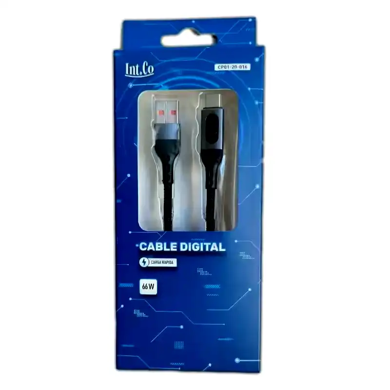 Cable usb a usb tipo c carga rapida 66W tela mallada c/led de carga 