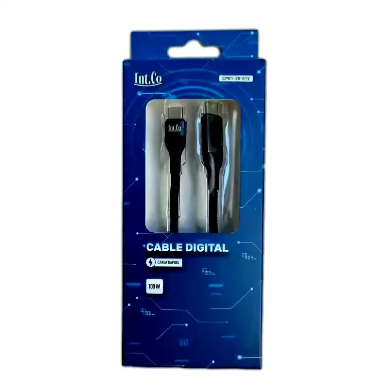 Cable usb tipo c a usb tipo c carga rapida 100W tela mallada c/led de carga 