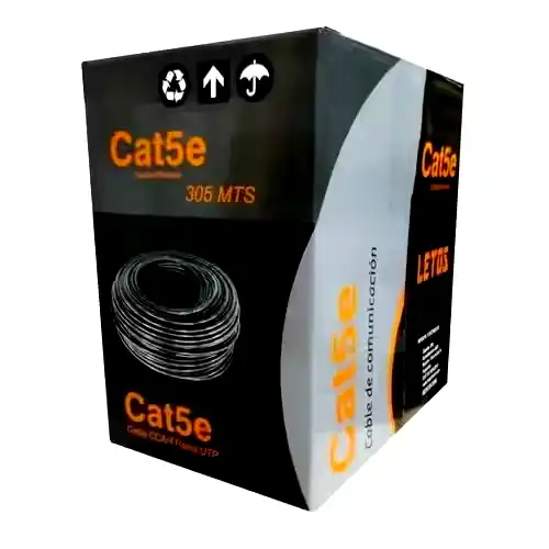 Cable UTP Cat 5E Letos Interior Bobina 305mts Gris 