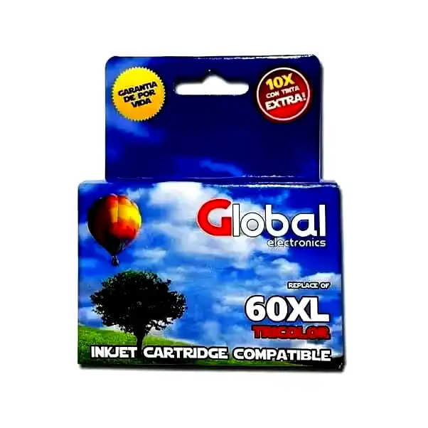 Cartucho alternativo Global HP 60XL CC644WL Tri-Color 21Mls 
