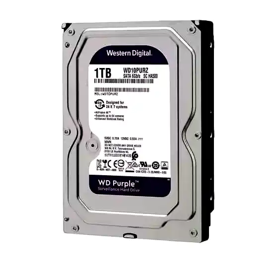 Disco rígido CCTV Western Digital Purple 1TB 5400RPM 64mb Videovigilancia 