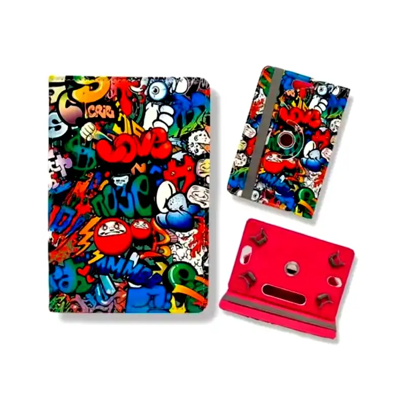 Estuche funda universal de tablet 10'' Soul 360° graffiti 