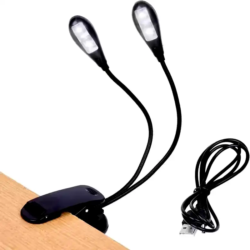 Lampara de luz LED doble tipo atril recargable usb 