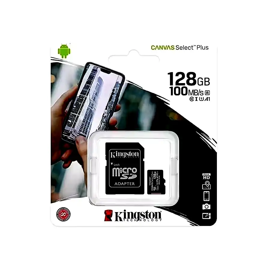 Memoria MicroSD XC Kingston 128GB C10 Canvas Select Plus 100 MB/s 