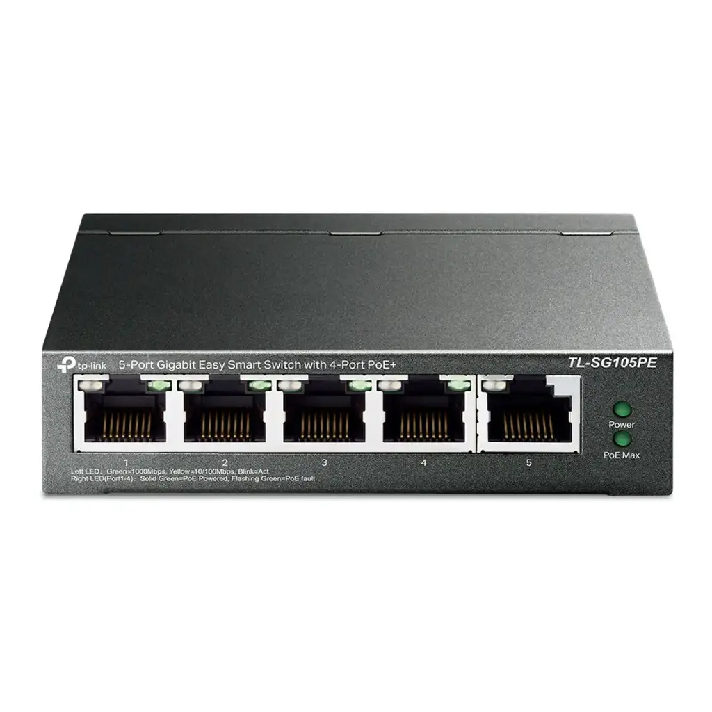 Switch desktop Tp-Link TL-SG105PE 5 puertos gigabit acero POE smart 