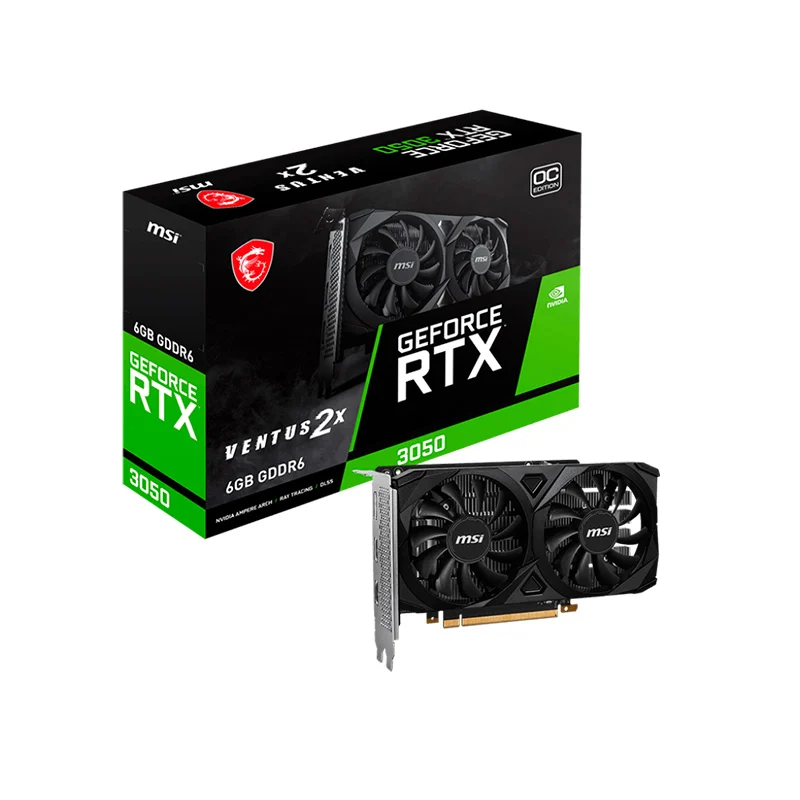 Placa de video MSI RTX 3050 Ventus 2X OC 6GB GDDR6