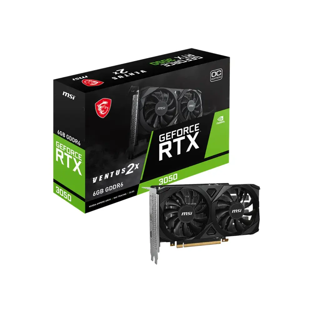 Placa de video MSI RTX 3050 Ventus 2X OC 6GB GDDR6