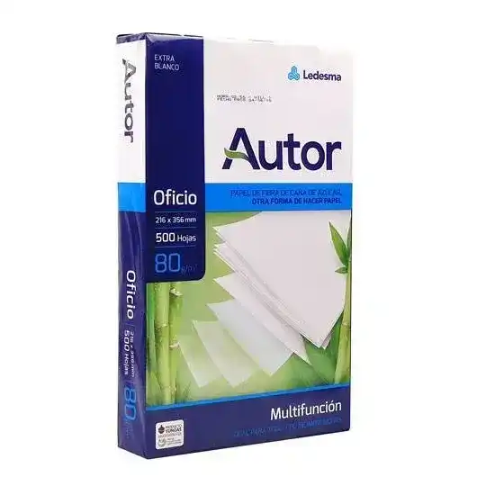 Resma oficio de 500 80grs Autor (216 x 356 mm)