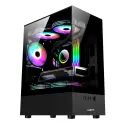 Gabinete Sentey H10 6100 ARGB negro vidrio temp c/5 coolers ARGB