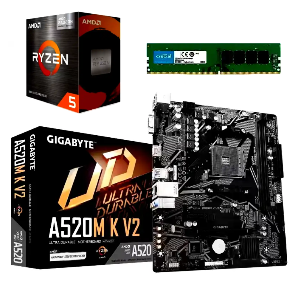 Combo Amd Ryzen 5 5600GT / Placa A520 / Ram 8GB 3200MHz c/video