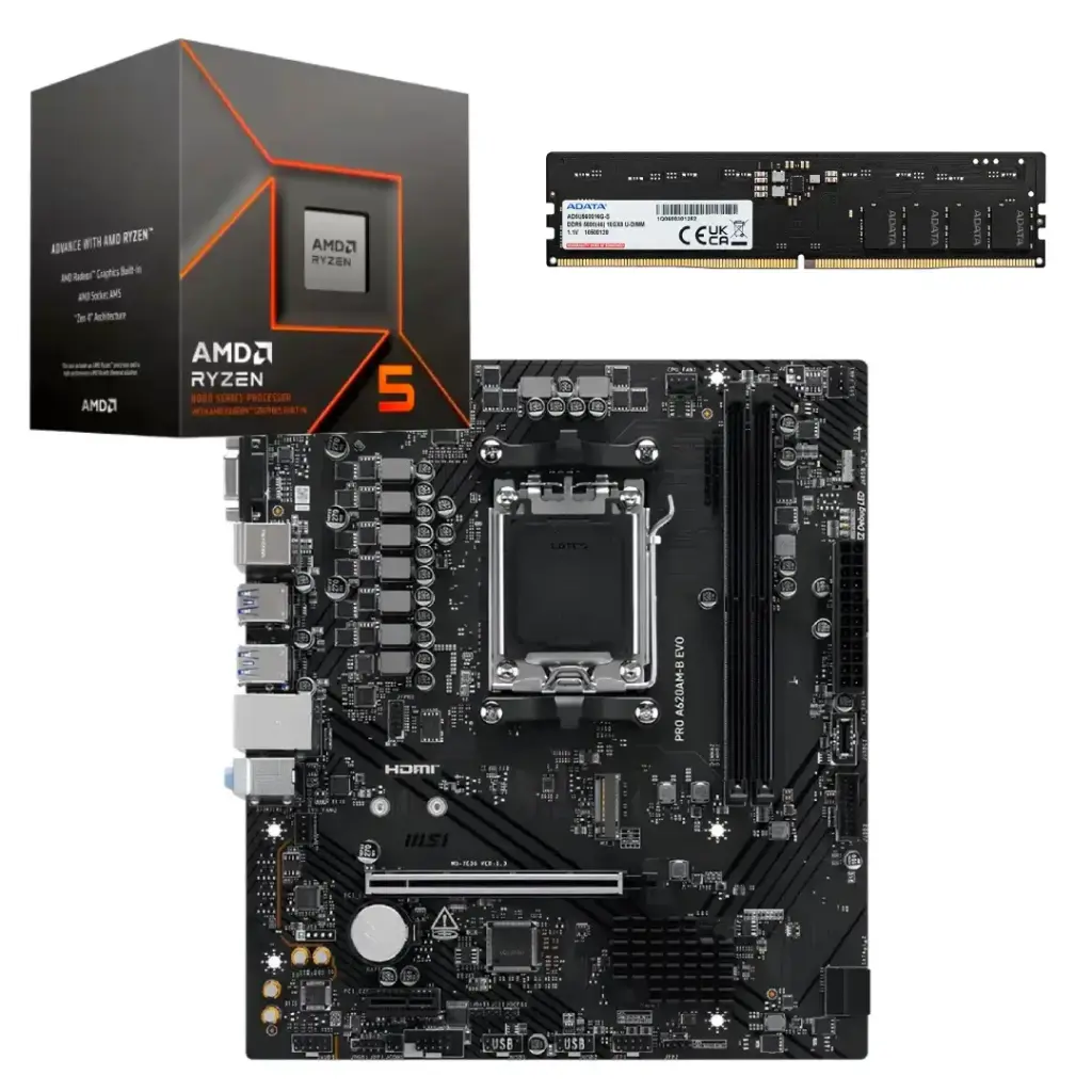 Combo Amd Ryzen 5 8600G / Placa A620 / Ram 16GB 5600MHz c/video 