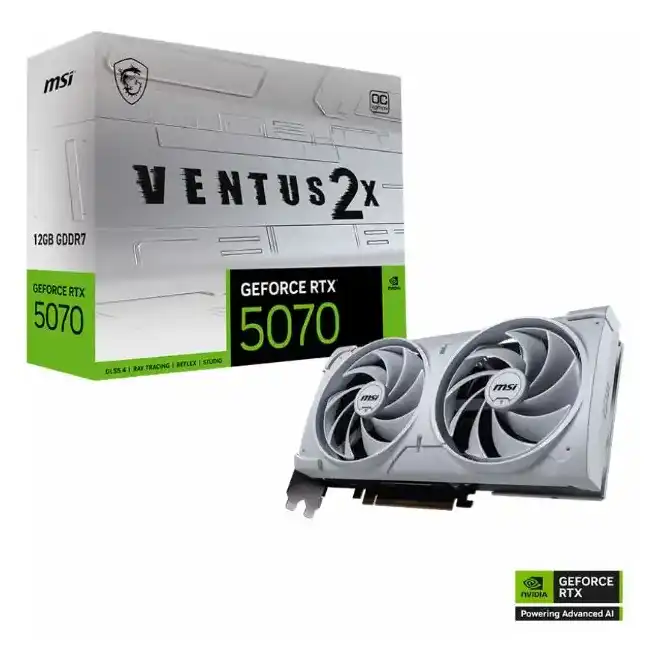Placa de video MSI RTX 5070 12G Ventus 2X OC White GDDR7