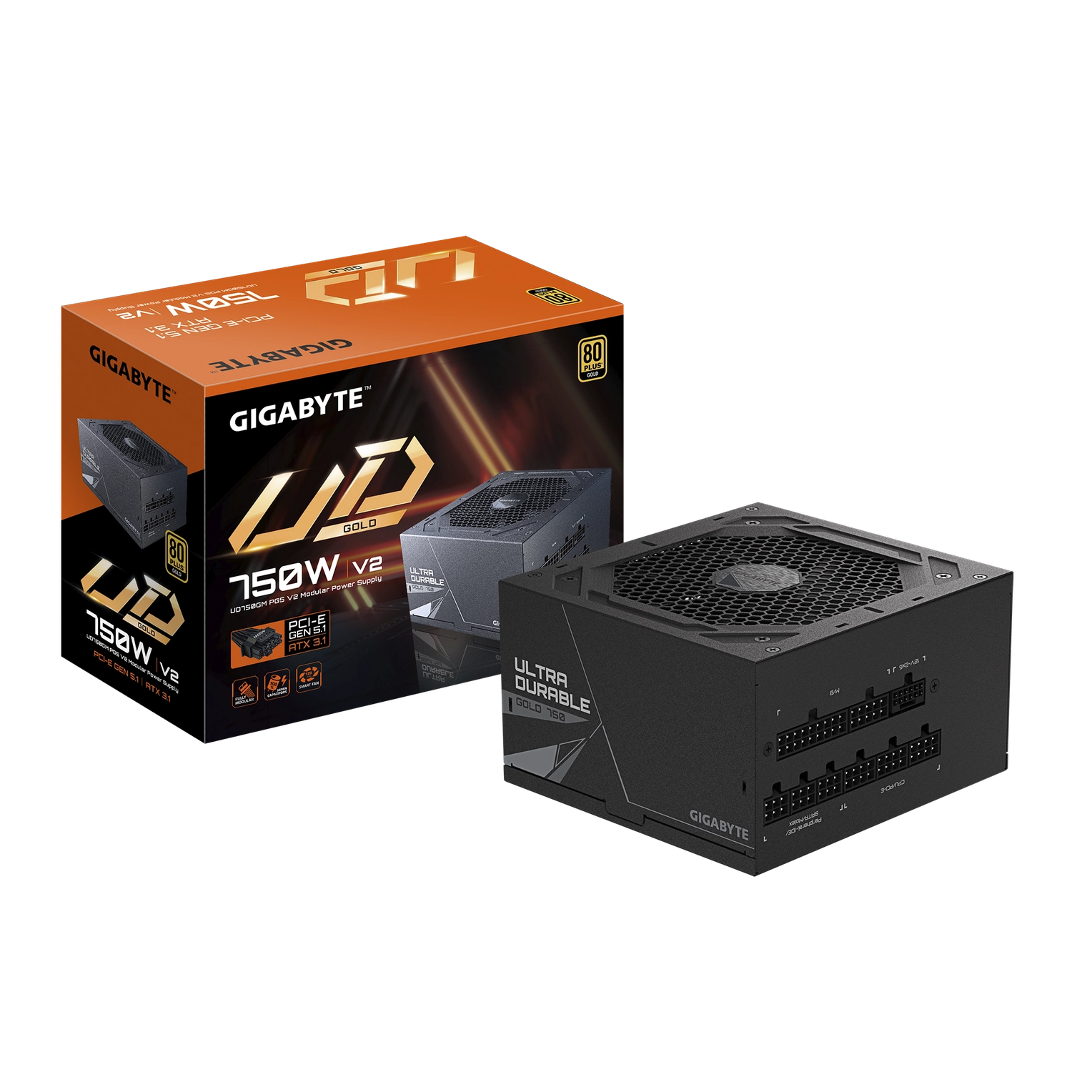 Fuente pc Gigabyte 750W GP-UD750GM PG5 V2 PCIe 5.1 62.5A ATX