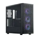 Gabinete Cooler Master Elite 502 negro 3 coolers rgb vidrio temp