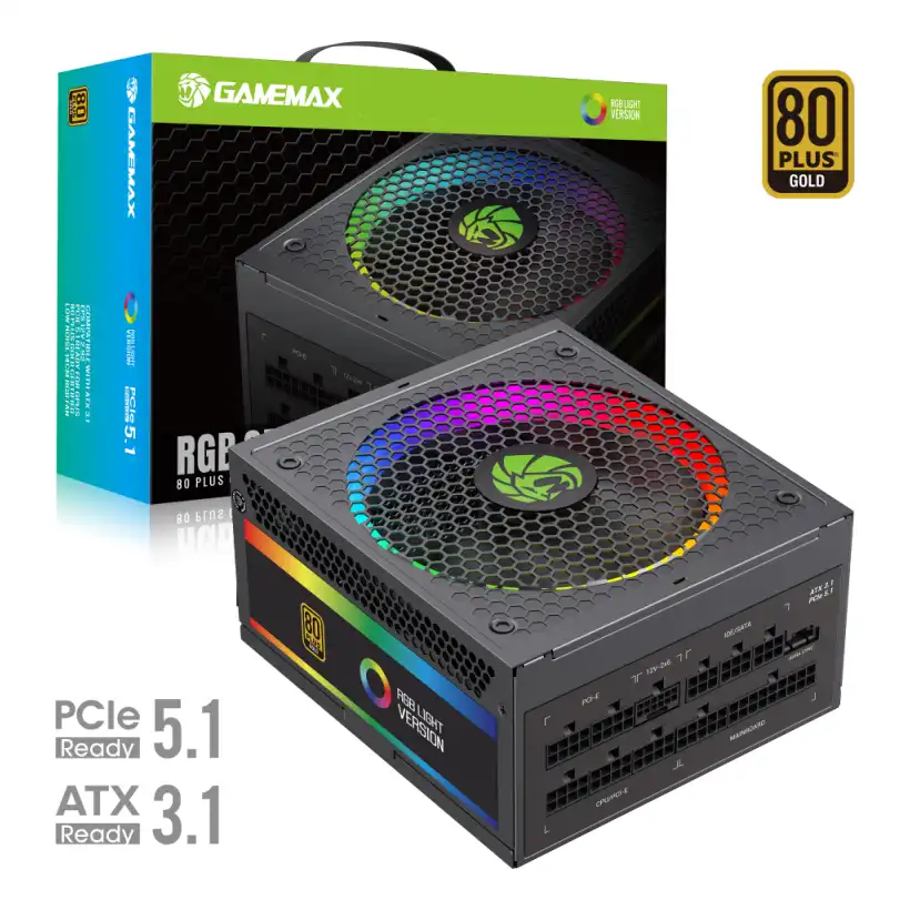 Fuente pc Gamemax RGB Smart 1050W 80 Plus Gold Pro ATX PCIe 5.1 ATX 3.1
