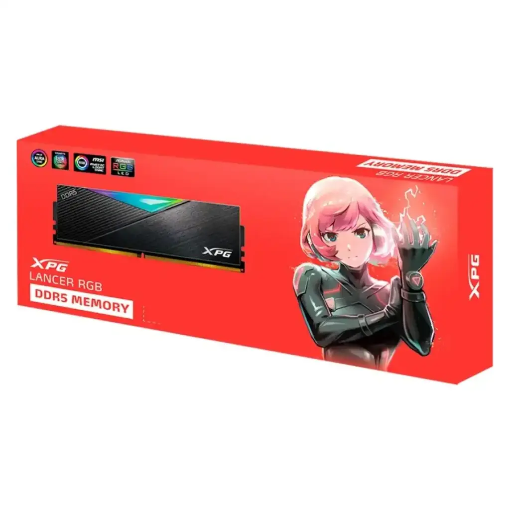 Memoria Pc Adata XPG 16GB DDR5 6800MHz Lancer RGB negra CL34