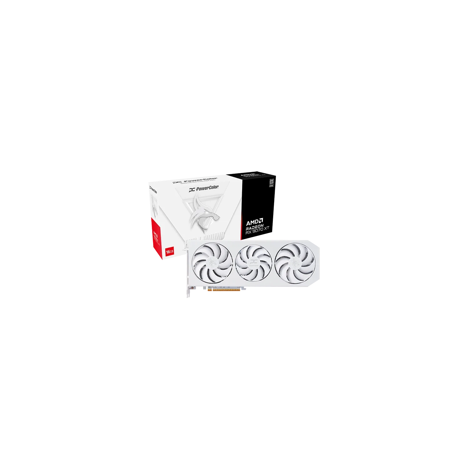 Placa de video PowerColor Hellhound RX 9070 XT 16GB GDDR6 Spectral White