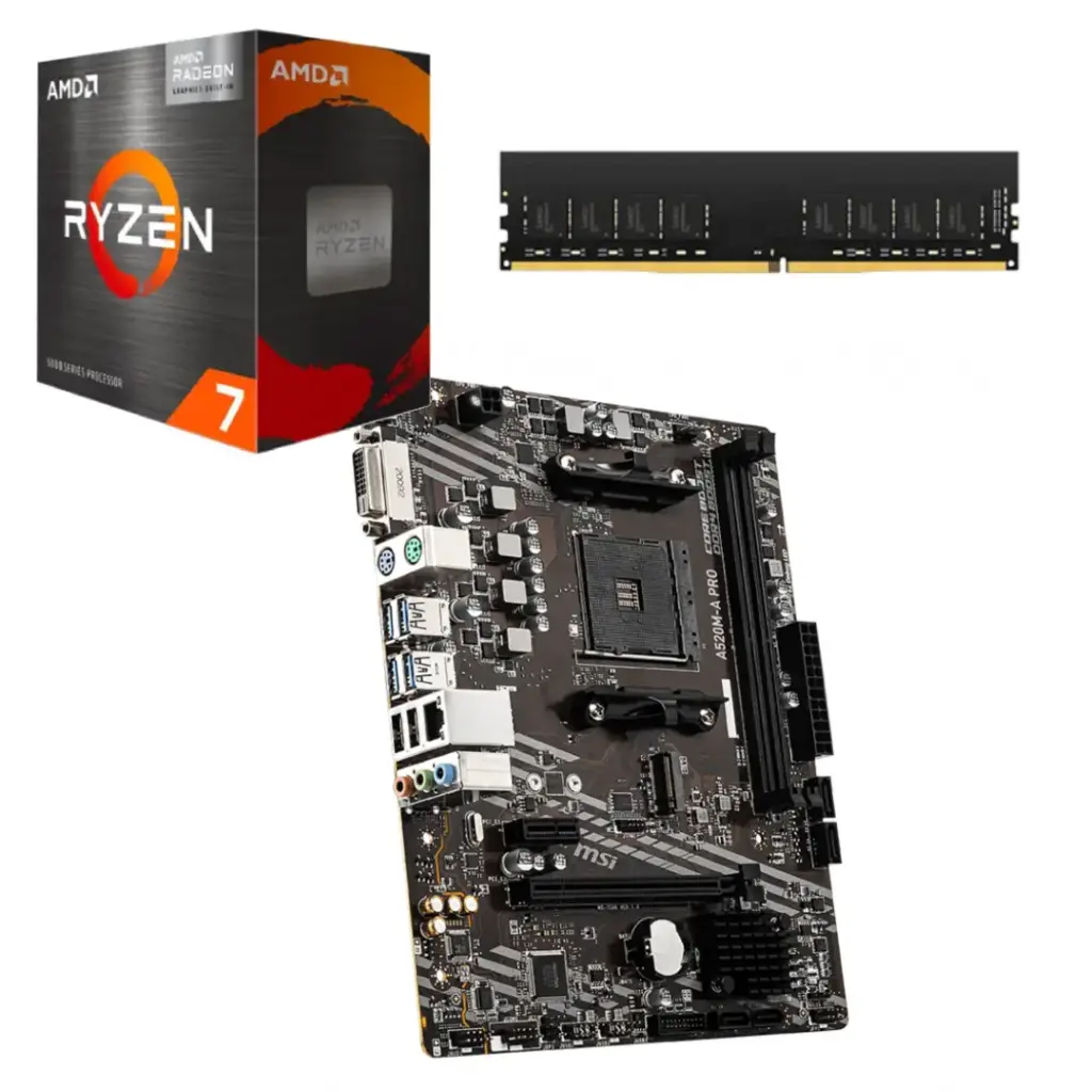 Combo Amd Ryzen 7 5700G / Placa B550 / Ram 16GB 3200MHz c/video