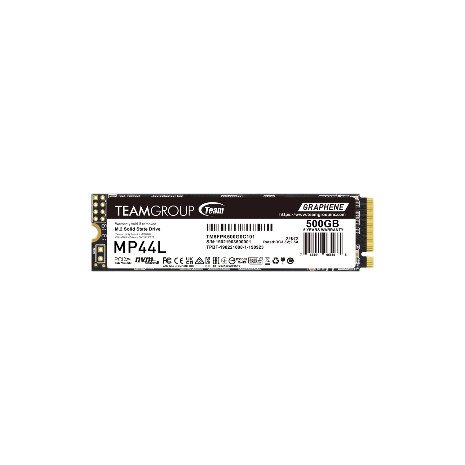 Disco SSD M.2 NVMe Team Group 500GB MP44L PCIe 4.0 5000MB/s