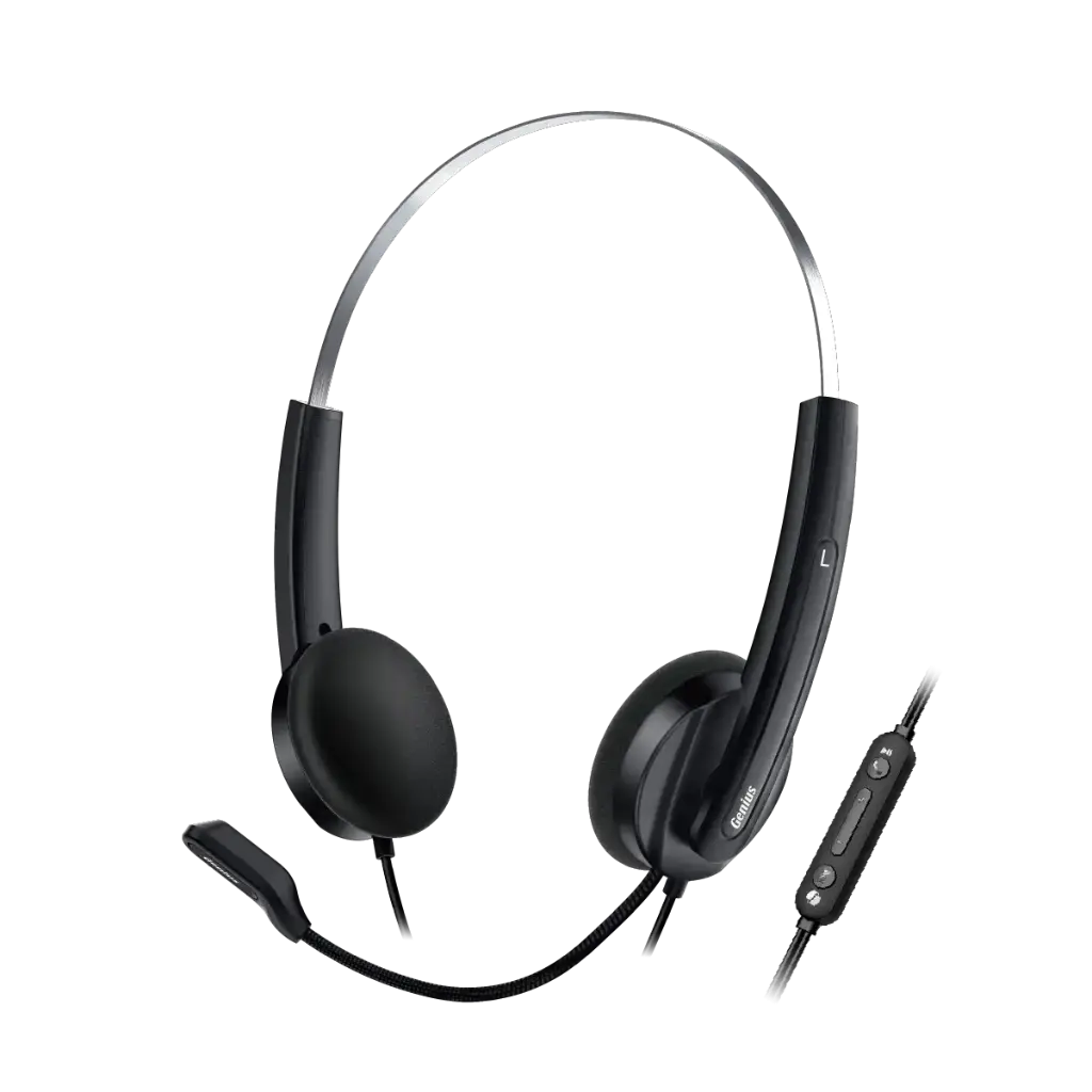 Auricular Genius HS-220U USB negro 2.4m oficina/call center