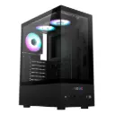 Gabinete Mlogix View Max 180 WC negro 3 coolers RGB rainbow vidrio templado