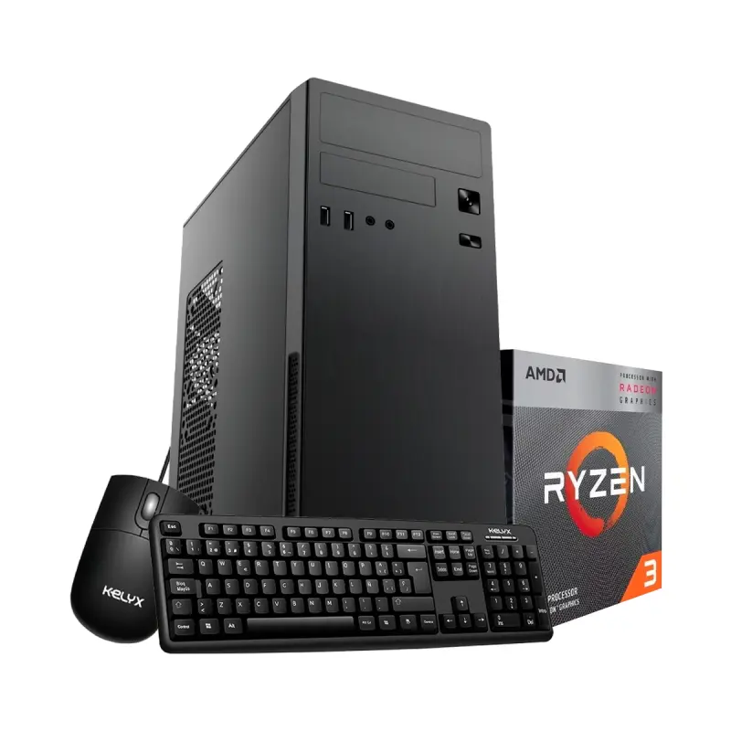 Pc Kelyx AMD Ryzen | AMD Ryzen 3 3200G 8GB m.2 256GB SSD + Kit Teclado y Mouse Win 11 Home